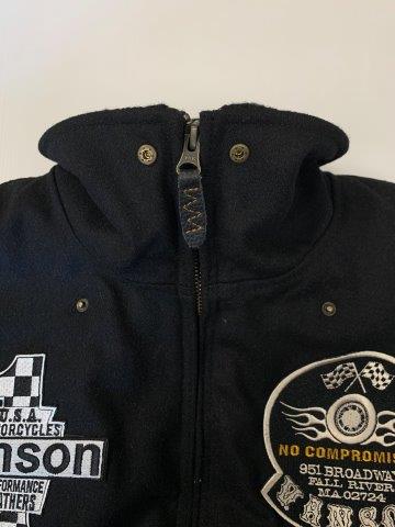 バンソン アワードジャケット ブラック/ブラック Lサイズ VS22107W