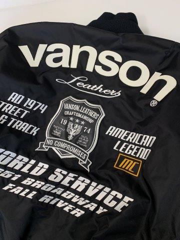 バンソン MA-1ジャケット ブラック/イエロー Lサイズ VS22108W