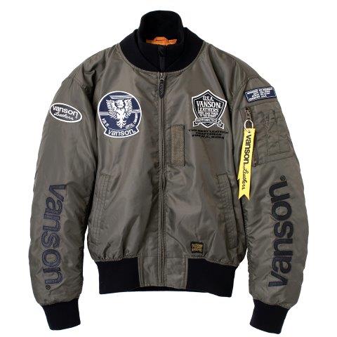 バンソン MA-1ジャケット カーキ/ブラック Lサイズ VS22108W
