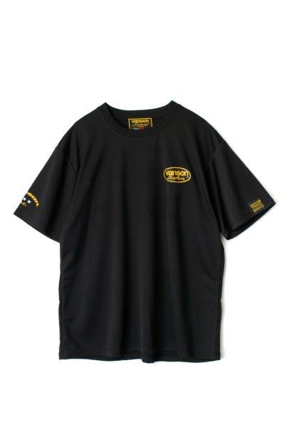 バンソン メッシュTシャツ メンズ ブラック/イエロー XLサイズ
