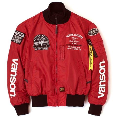 MA-1ジャケット レッド/ホワイト Lサイズ VS23108W バンソン