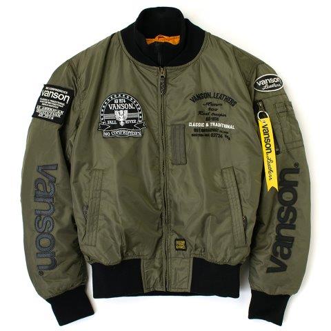 MA-1ジャケット カーキ/ブラック 2XLサイズ VS23108W バンソン