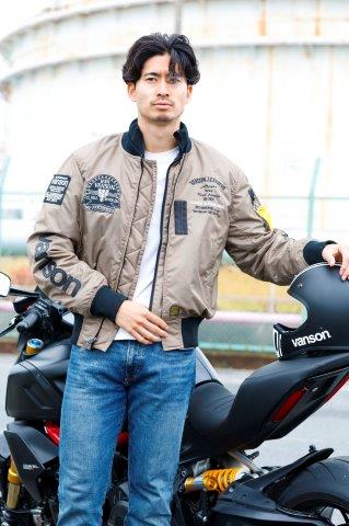 MA-1ジャケット ブラック/アイボリー 2XLサイズ VS23108W バンソン