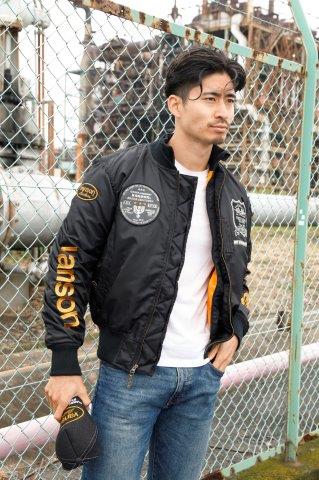 MA-1ジャケット ブラック/イエロー 3XLサイズ VS23109W バンソン