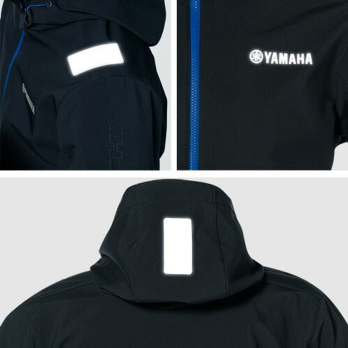 取寄 ヤマハ×RSタイチ ソフトシェルマルチパーカー ブラック/ブルー Mサイズ YAF74R