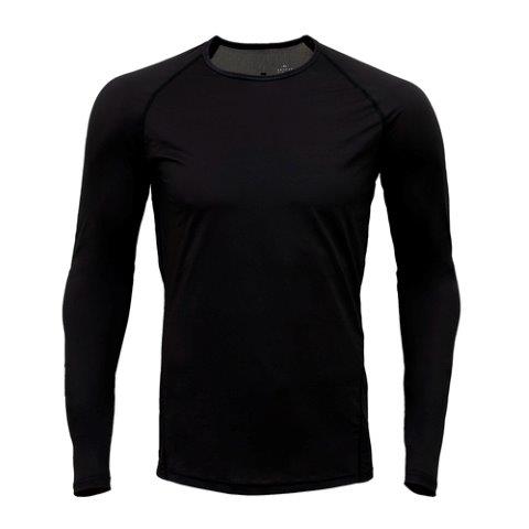 【氷撃α】冷感シャツ長袖クルーネック ブラック 3XLサイズ 25151634 フリーズテック