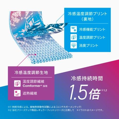 【氷撃α】冷感シャツ長袖クルーネック ブラック 3XLサイズ 25151634 フリーズテック