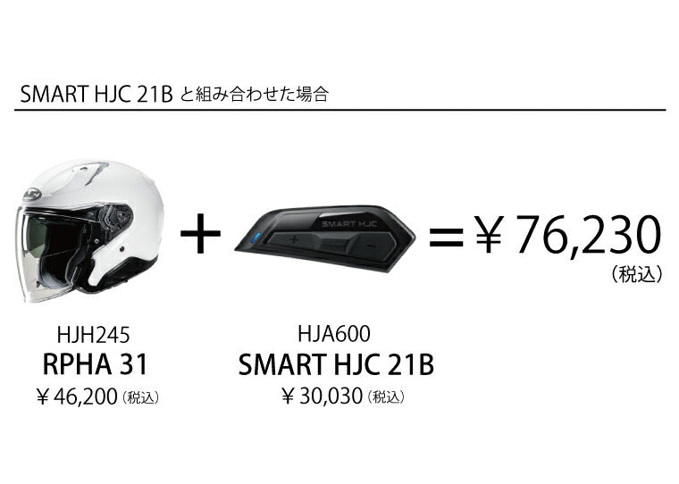取寄 オープンフェイスヘルメット RPHA31 ソリッド パールホワイト Mサイズ HJH245 HJC