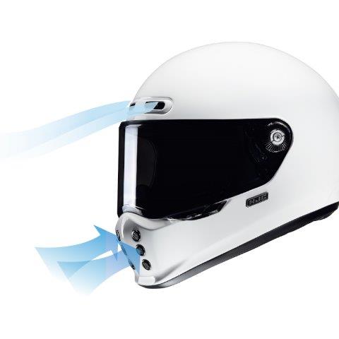 フルフェイスヘルメット V10 ソリッド ホワイト Mサイズ HJH248 HJC