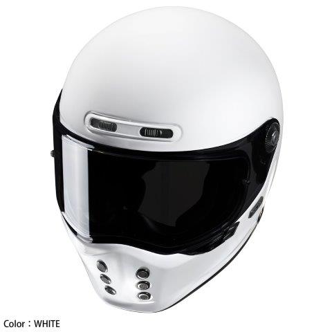 フルフェイスヘルメット V10 ソリッド ホワイト Mサイズ HJH248 HJC