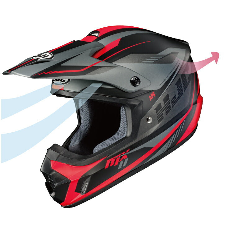 取寄 オフロードヘルメット CS-MXⅡ ドリフト ブルー/イエローFLUO(MC3HSF) Mサイズ HJH250 HJC