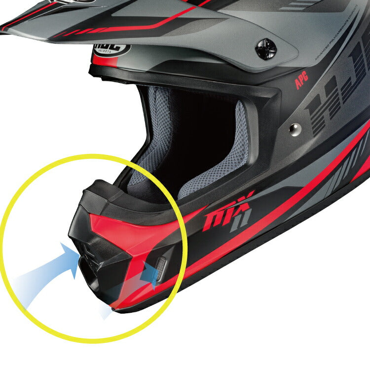 取寄 オフロードヘルメット CS-MXⅡ ドリフト ブルー/イエローFLUO(MC3HSF) Mサイズ HJH250 HJC