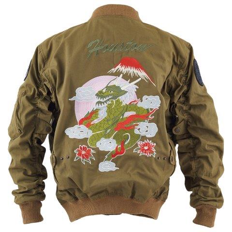 MA-1 コットンドラゴンモーターサイクルジャケット カーキ 2XLサイズ HTVA-2424 ヒューストン