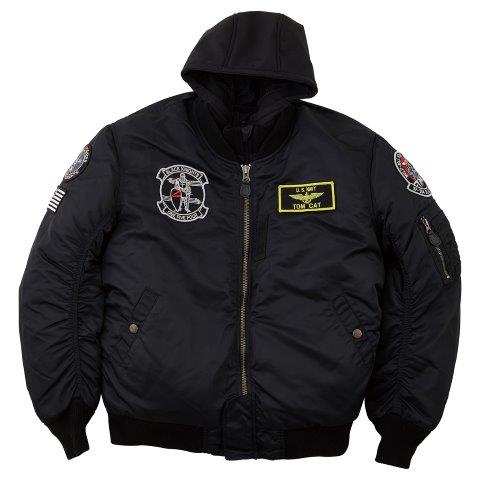 MA-1 ブラックナイトモーターサイクルジャケット ブラック XS(レディースM相当)サイズ HTVA2321W ヒューストン