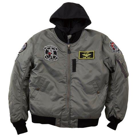 MA-1 ブラックナイトモーターサイクルジャケット ガンメタ 4XLサイズ HTVA2321W ヒューストン