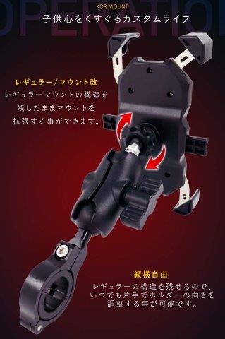 マウントキット レギュラーマウント用 60mm (17mm - 25.4mm) KDR-R201 カエディア