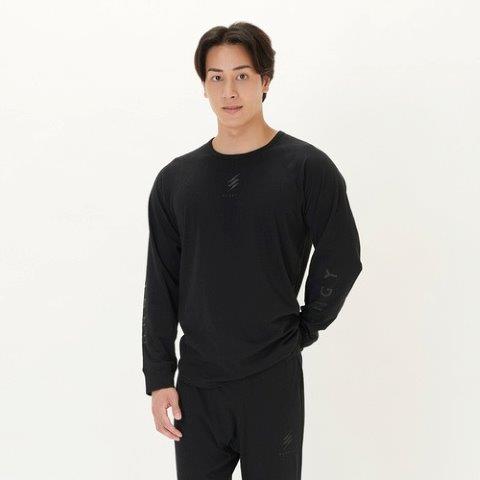 長袖クルーネック ブラック 3XLサイズ 25151825 レナジー