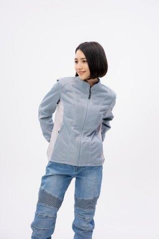 ライダースメッシュジャケット ライトグレー L+サイズ ROJ126 ロッソスタイルラボ