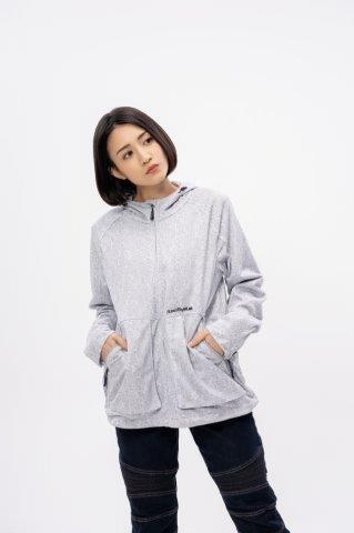 フーディーメッシュブルゾン I.グレー M+サイズ ROJ128 ロッソスタイルラボ