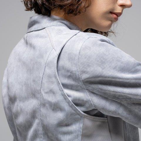 ライダースメッシュジャケット グレーフラワー Lサイズ ROJ131 ロッソスタイルラボ