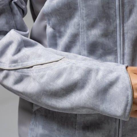 ライダースメッシュジャケット グレーフラワー Lサイズ ROJ131 ロッソスタイルラボ