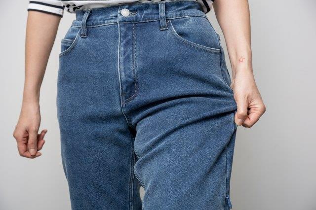 裏起毛ストレッチスリムパンツ ブラックデニム LL+サイズ ROP71 ロッソスタイルラボ