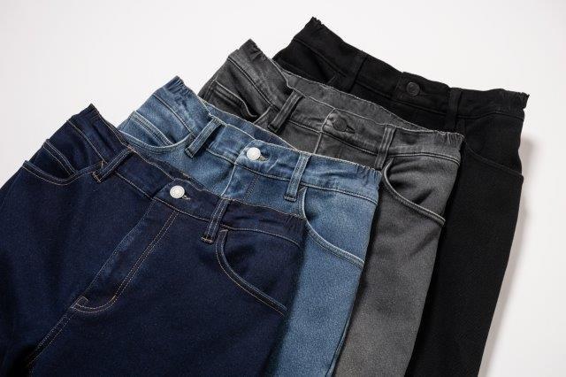 取寄 裏起毛ストレッチスリムパンツ ブラックデニム L+サイズ ROP71 ロッソスタイルラボ