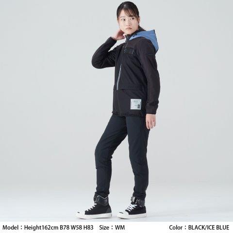 取寄 エアーフリップ パーカ ブラック/アイスブルー WXL(レディースXL)サイズ RSJ334 アールエスタイチ