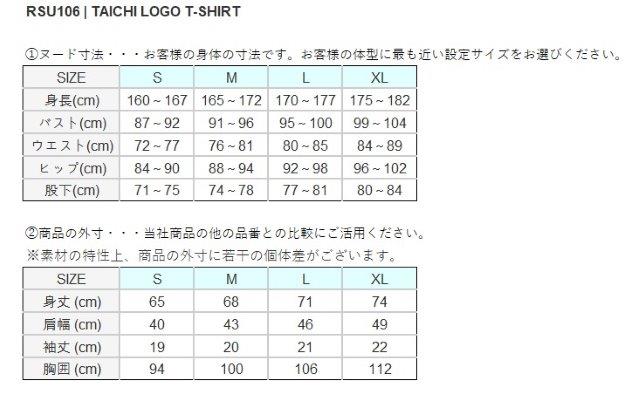 取寄 TAICHI ロゴTシャツ ブラック Sサイズ RSU106 アールエスタイチ