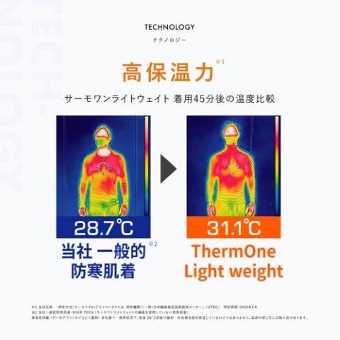 Vネック9分袖 [メンズ] ブラック XLサイズ 26100013 サーモワン ライトウェイト