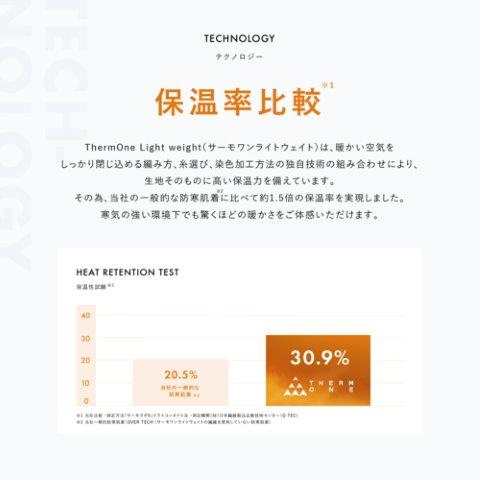 Vネック9分袖 [メンズ] ブラック Mサイズ 26100011 サーモワン ライトウェイト