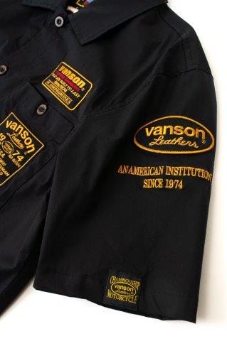 取寄 ワークシャツ ブラック/アイボリー XLサイズ SVS2506S バンソン トゥルーパーS