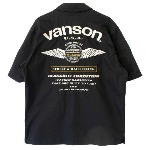取寄 ワークシャツ ブラック/アイボリー Lサイズ SVS2506S バンソン トゥルーパーS