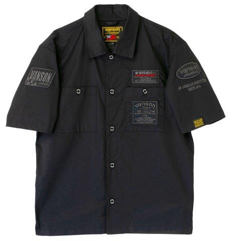 取寄 ワークシャツ ブラック/ガンメタリック Lサイズ SVS2506S バンソン トゥルーパーS