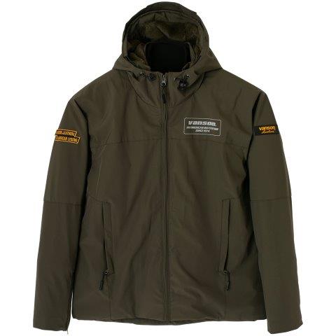 Vanson カーキ ジャケット フリース襟付き 取寄 フーディジャケット カーキ Lサイズ SVS2506W バンソン