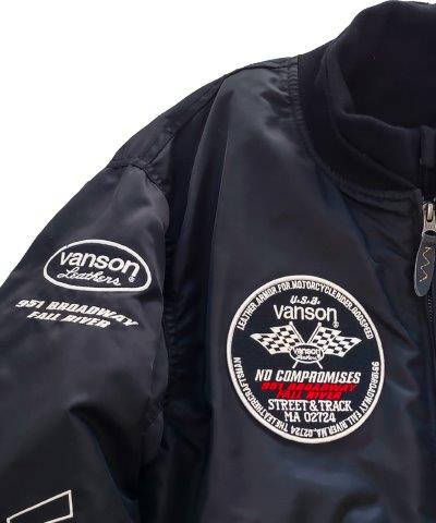 取寄 MA-1ジャケット ブラック/アイボリー Lサイズ TVS2407W バンソン