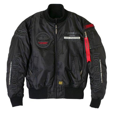 取寄 MA-1ジャケット ブラック/ガンメタリック Mサイズ TVS2407W バンソン
