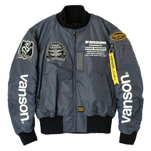 MA-1ジャケット グレー/ホワイト Lサイズ TVS2408W バンソン