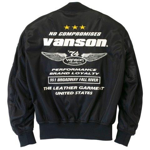 メッシュMA-1ジャケット ブラック/アイボリー 2XLサイズ TVS2501S バンソン トゥルーパー