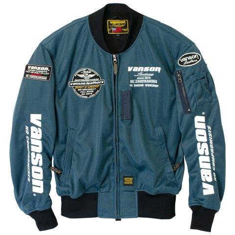 メッシュMA-1ジャケット ネイビー/ホワイト 2XLサイズ TVS2501S バンソン トゥルーパー