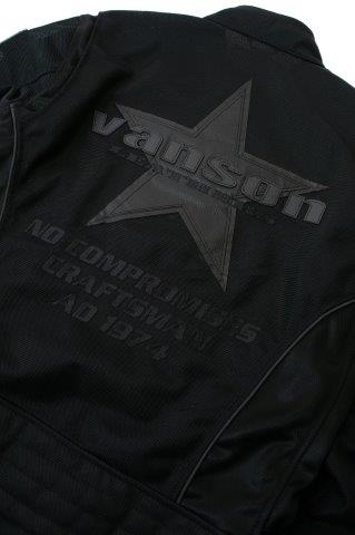 取寄 メッシュライダースジャケット ブラック/ホワイト XLサイズ VS25105S バンソン
