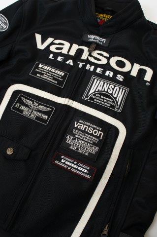 取寄 メッシュライダースジャケット ブラック/ホワイト XLサイズ VS25105S バンソン