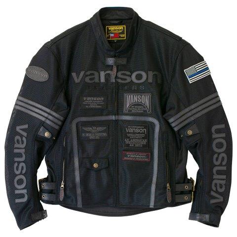取寄 メッシュライダースジャケット ブラック/ブラック Lサイズ VS25105S バンソン