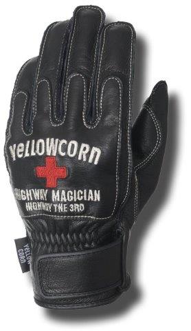 レザーグローブ ブラック Mサイズ G-2002 イエローコーン