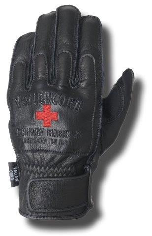 レザーグローブ オールブラック Sサイズ G-2002 イエローコーン