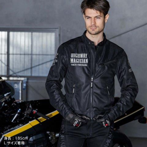 ライトメッシュジャケット ブラック/ガンメタ LLサイズ YB-5121 イエローコーン