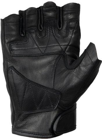 レザーハーフフィンガーグローブ オールブラック LLサイズ YG-249S イエローコーン