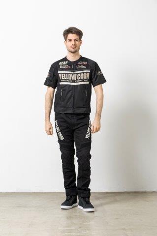 プロテクティブメッシュTシャツ   ブラック/ガンメタ Lサイズ YMT-007 イエローコーン