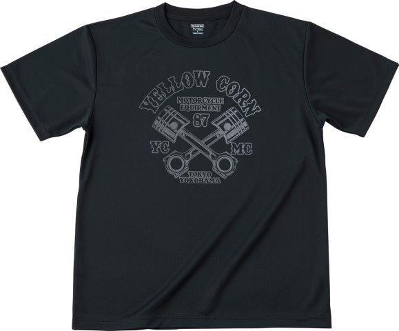 取寄 クールドライTシャツ ブラック/ガンメタリック Lサイズ YT-025 イエローコーン