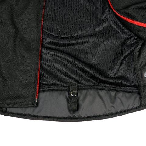 取寄 フレッドメッシュジャケット ブラック＆レッド LWサイズ EJ-S116